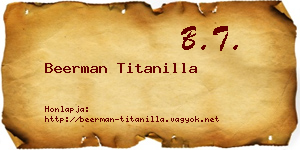 Beerman Titanilla névjegykártya